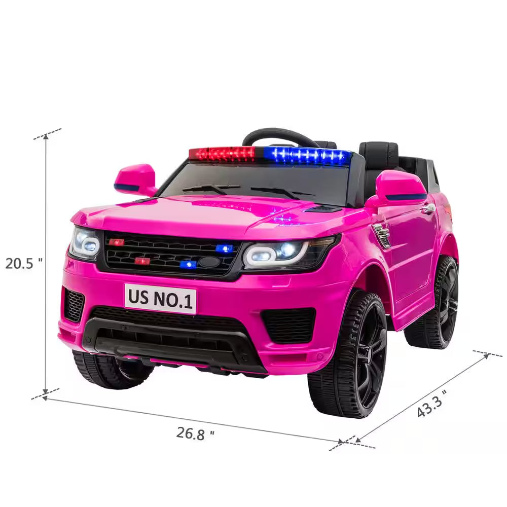 12-Volt Kid Ride on Fire Truck Electric Car with Parental Remote Control and Megaphone in Pink