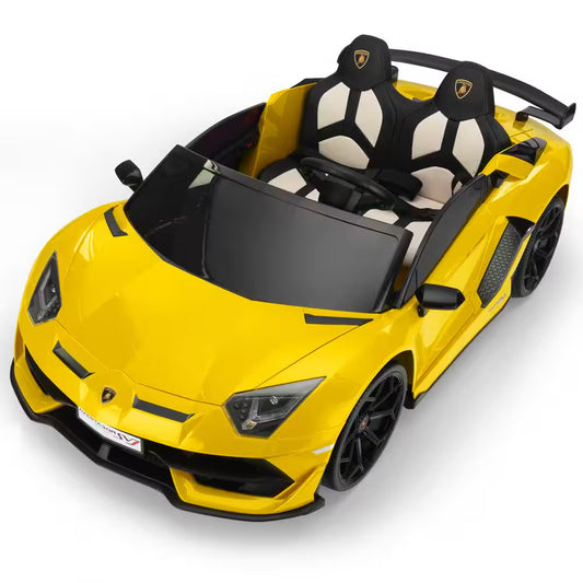 24-Volt Licensed Lamborghini 2 Seater Kids Ride on Car with Remote Control Electric Kids Drift Sport Car in Yellow