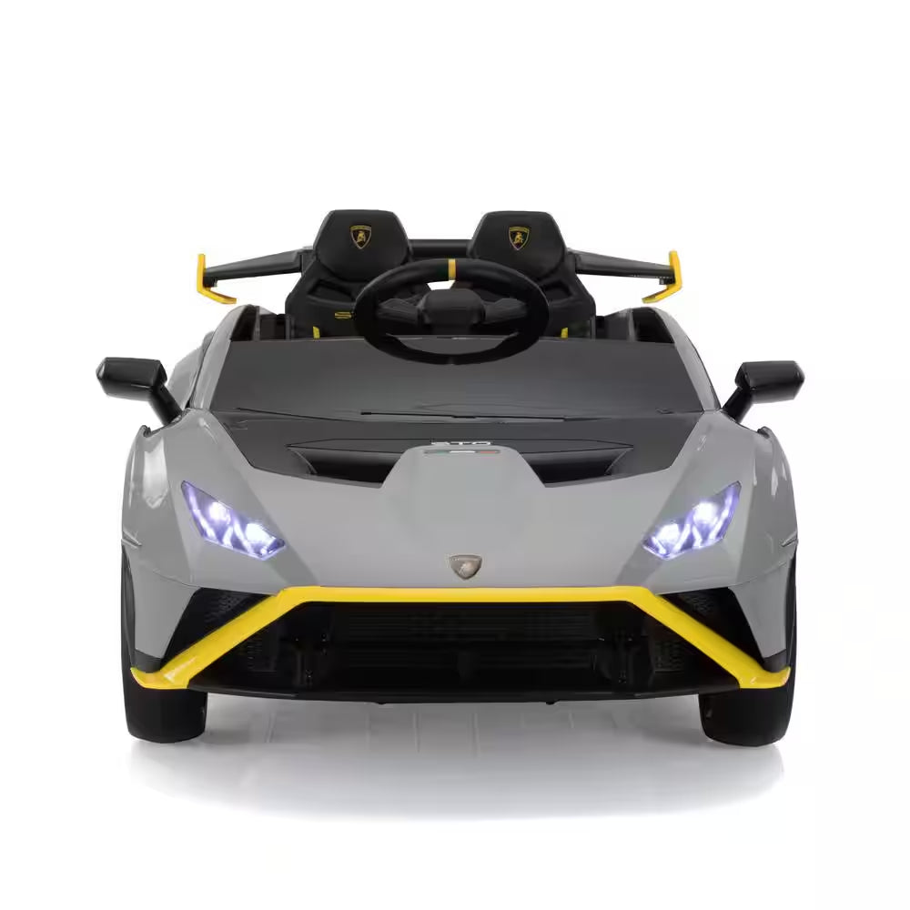 24-Volt Licensed Lamborghini Kids Ride on Car with Remote Control Electric Kids Drift Car Toy in Gray