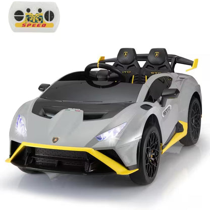 24-Volt Licensed Lamborghini Kids Ride on Car with Remote Control Electric Kids Drift Car Toy in Gray