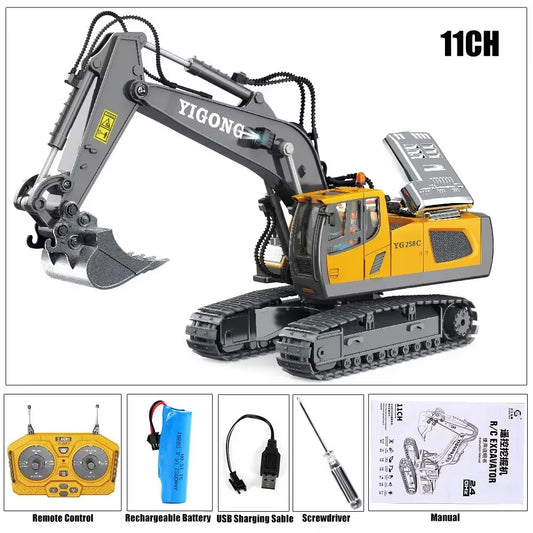 Remote Control Excavator and Engineering Vehicle Set - Ideal Christmas and Birthday Gifts