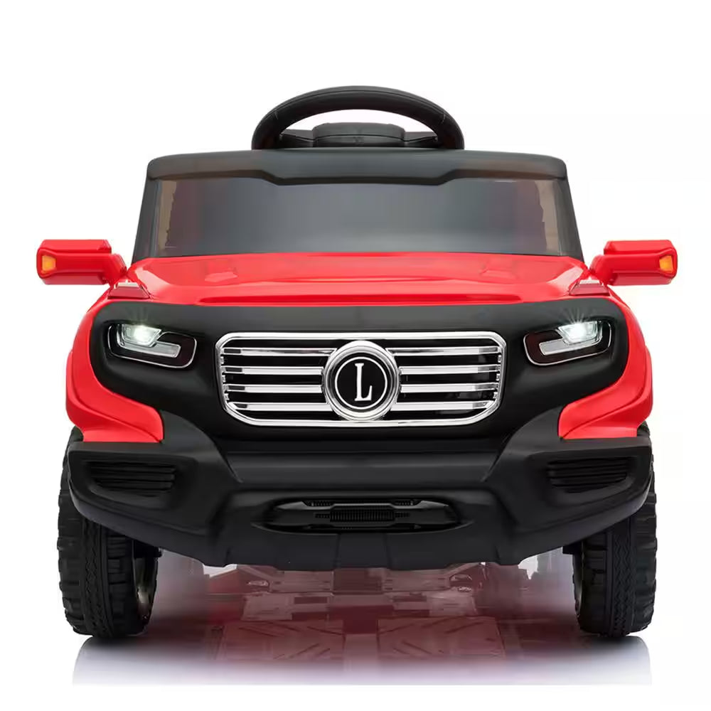 Kids Ride on Car Electric Stroller Single Drive Remote Control 6-Volt 7Ah Battery Powered W/ LED Lights, 3 Speed